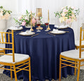 108" Seamless Round Scuba (Wrinkle-Free) Tablecloth - Navy Blue (1pc)