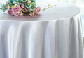 120" Seamless Round Heavy Duty Satin Tablecloth - Platinum/Light Silver (1pc)