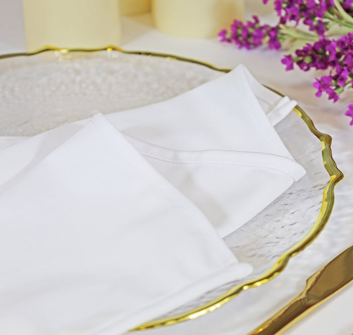 132" Round Scuba (Wrinkle-Free) Tablecloth - White (1pc)