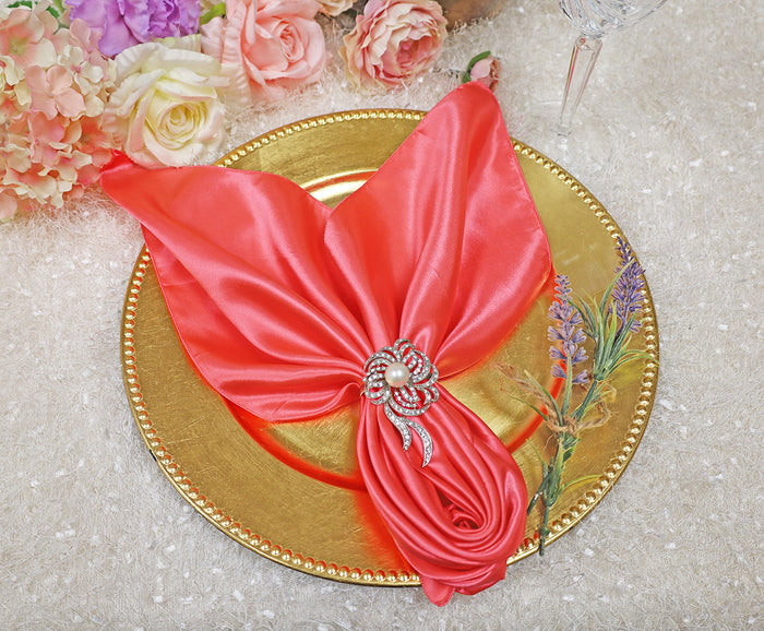 20"x20" Satin Napkins - Coral (10pcs/pk)