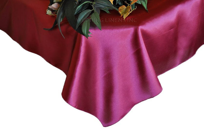 54"x108" Seamless Rectangular Satin Tablecloth/Overlay - Sangria (1pc)