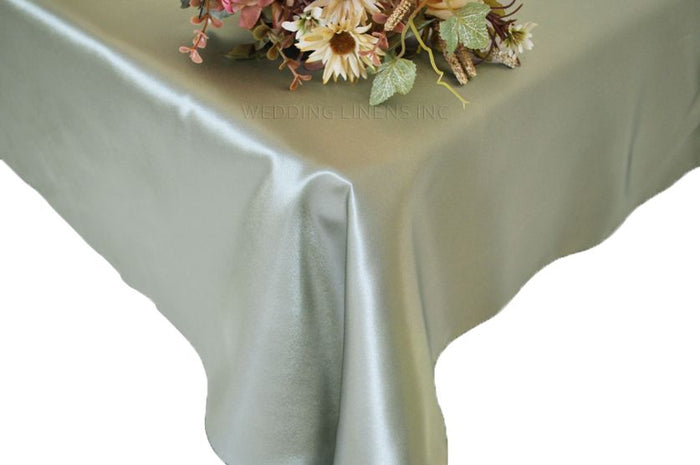 54"x108" Seamless Rectangular Satin Tablecloth/Overlay - Silver (1pc)