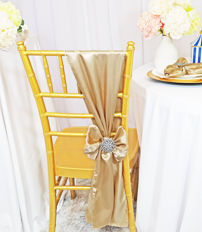 8"x108" Satin Chair Sashes - Champagne (10pcs/pk)