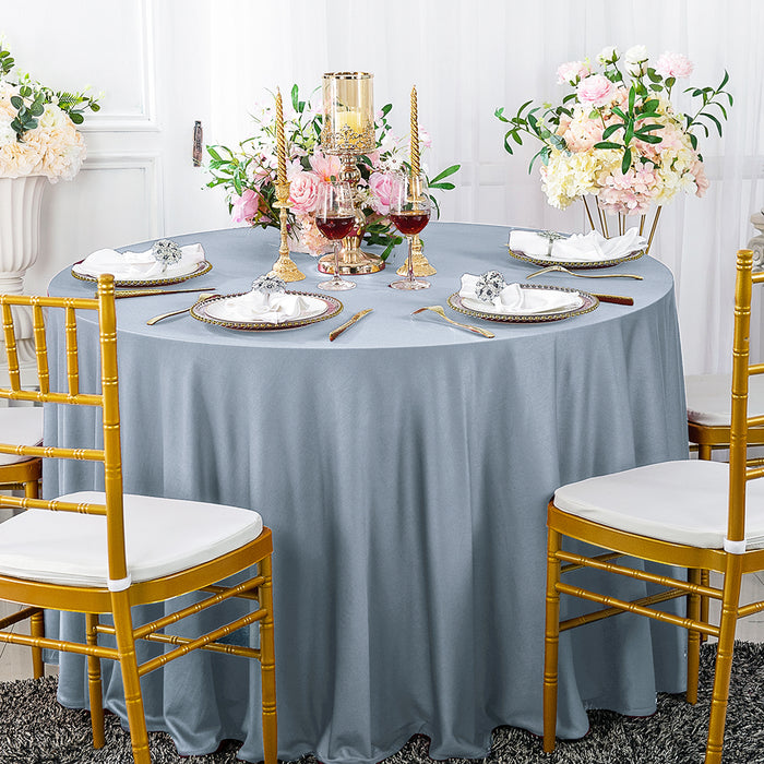90" Seamless Round Scuba (Wrinkle-Free) Tablecloth - Dusty Blue (1pc)