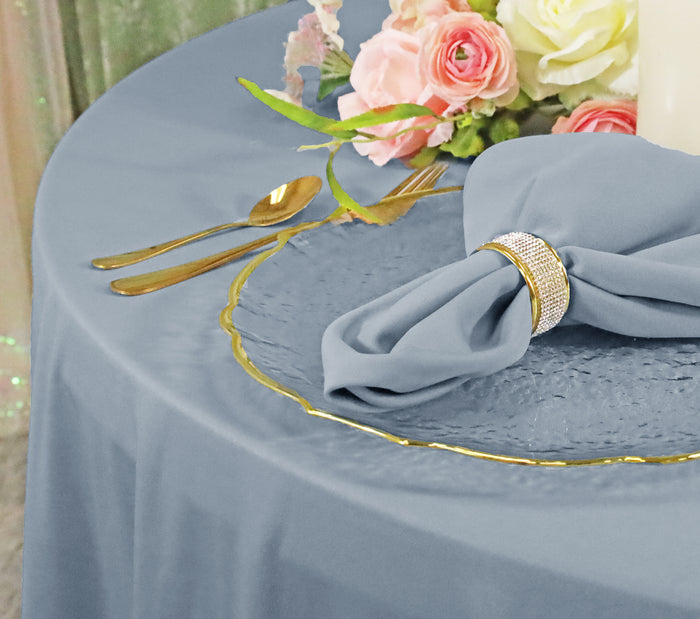 90" Seamless Round Scuba (Wrinkle-Free) Tablecloth - Dusty Blue (1pc)