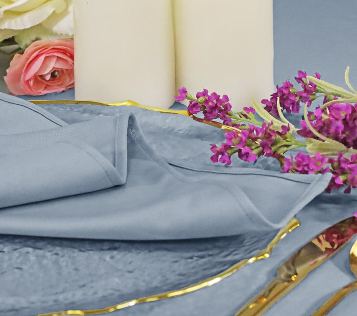 90" Seamless Round Scuba (Wrinkle-Free) Tablecloth - Dusty Blue (1pc)