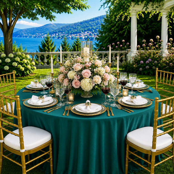 90" Seamless Round Scuba (Wrinkle-Free) Tablecloth - Oasis (1pc)