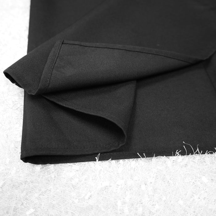 90"x132" Seamless Rectangular Premium Polyester Tablecloth - Black (1pc)