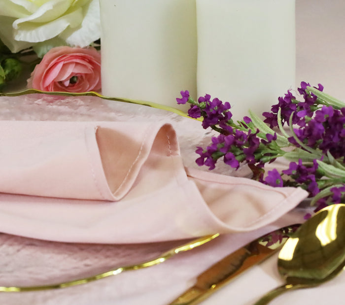 90"x132" Seamless Rectangular Scuba (Wrinkle-Free) Tablecloth - Blush Pink/Rose Gold (1pc)