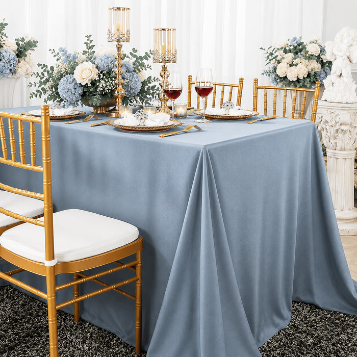 90"x132" Seamless Rectangular Scuba (Wrinkle-Free) Tablecloth - Dusty Blue (1pc)