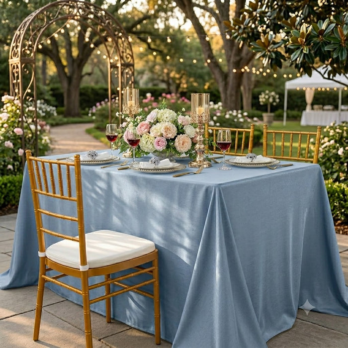 90"x132" Seamless Rectangular Scuba (Wrinkle-Free) Tablecloth - Dusty Blue (1pc)