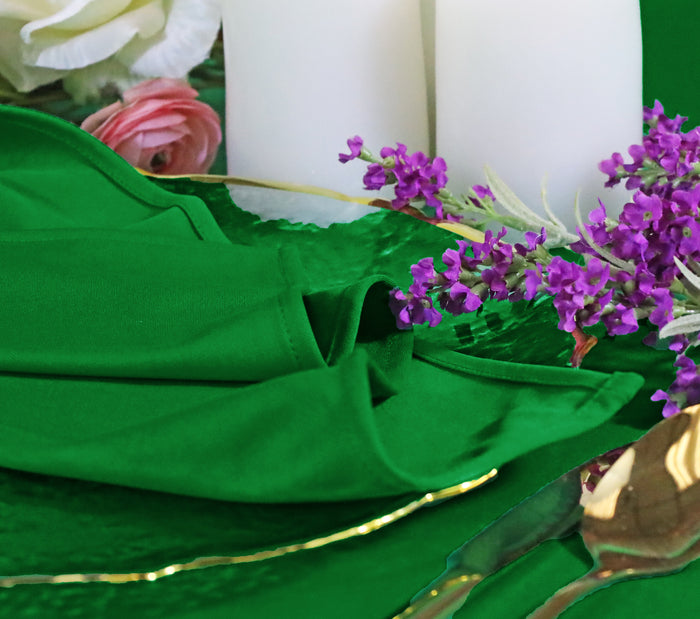 90"x132" Seamless Rectangular Scuba (Wrinkle-Free) Tablecloth - Emerald Green (1pc)