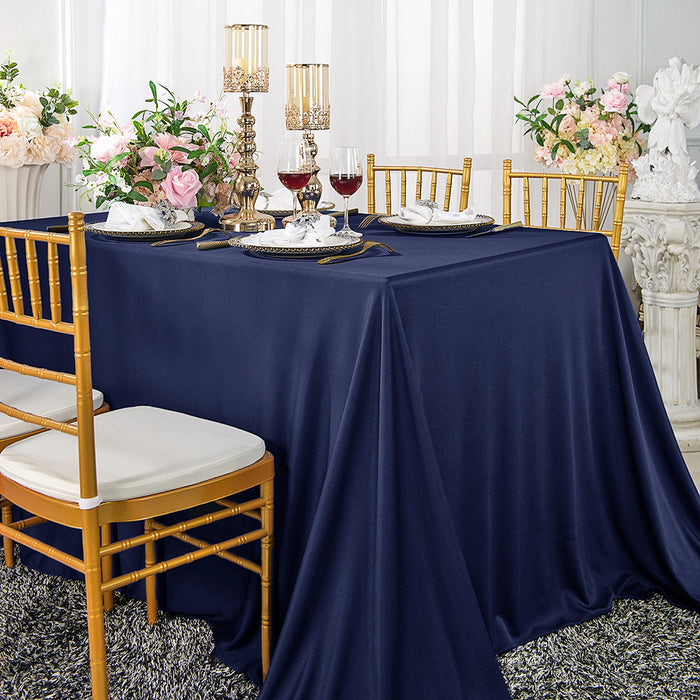 90"x156" Seamless Rectangular Scuba (Wrinkle-Free) Tablecloth   - Navy Blue (1pc)