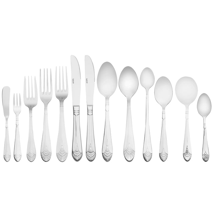 Acopa Monaca 8 1/2" 18/8 Stainless Steel Extra Heavy Weight European Table Fork - 12/Pack