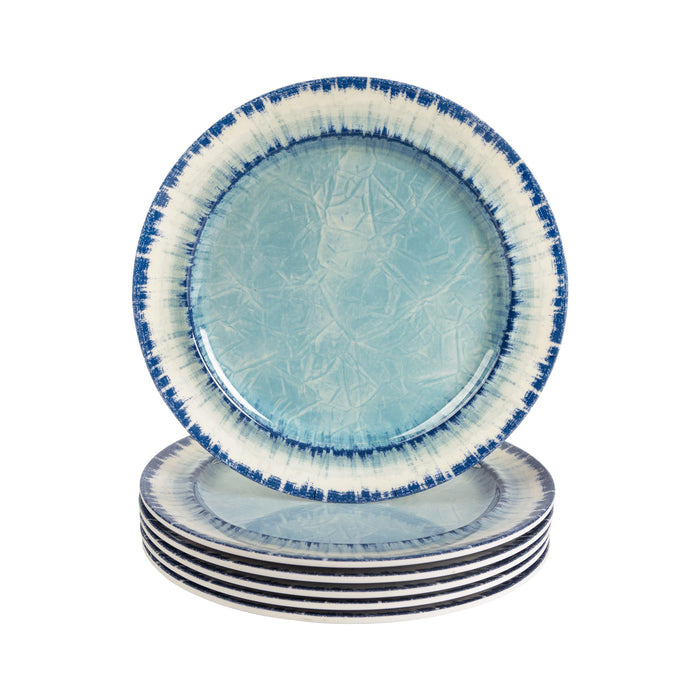 AELS Melamine Dinnerware Set of 18 Pcs Dinner Dishes Set for Indoor and Outdoor Use, Dishwasher Safe, Lightweight Unbreakable, BPA Free (Navy, Service for 6 (18pcs))