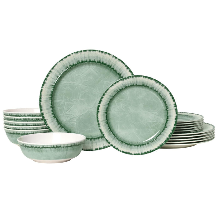 AELS Melamine Dinnerware Set of 18 Pcs Dinner Dishes Set for Indoor and Outdoor Use, Dishwasher Safe, Lightweight Unbreakable, BPA Free (Navy, Service for 6 (18pcs))