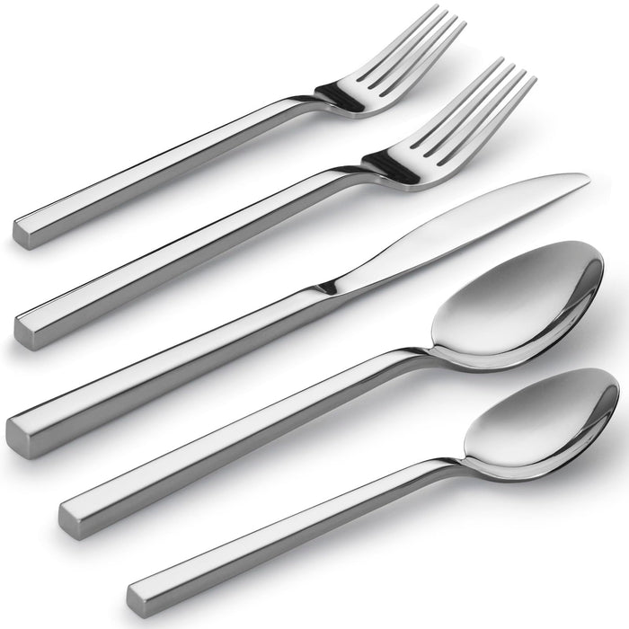 Alata Cube 20-Piece Forged Flatware Set, Service for 4, Mirror Finish