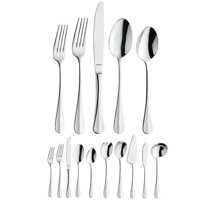 Amefa Baguette Flatware Set - Silver, Set of 45