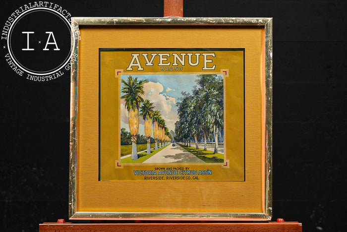 Antique Avenue Brand Citrus Framed Fruit Crate Label