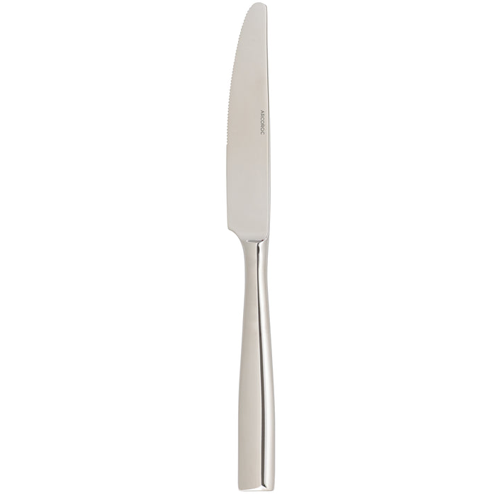 Arcoroc FL404 Liv 9 1/2" 18/0 Stainless Steel Heavy Weight Solid Handle Dinner Knife by Arc Cardinal - 12/Pack