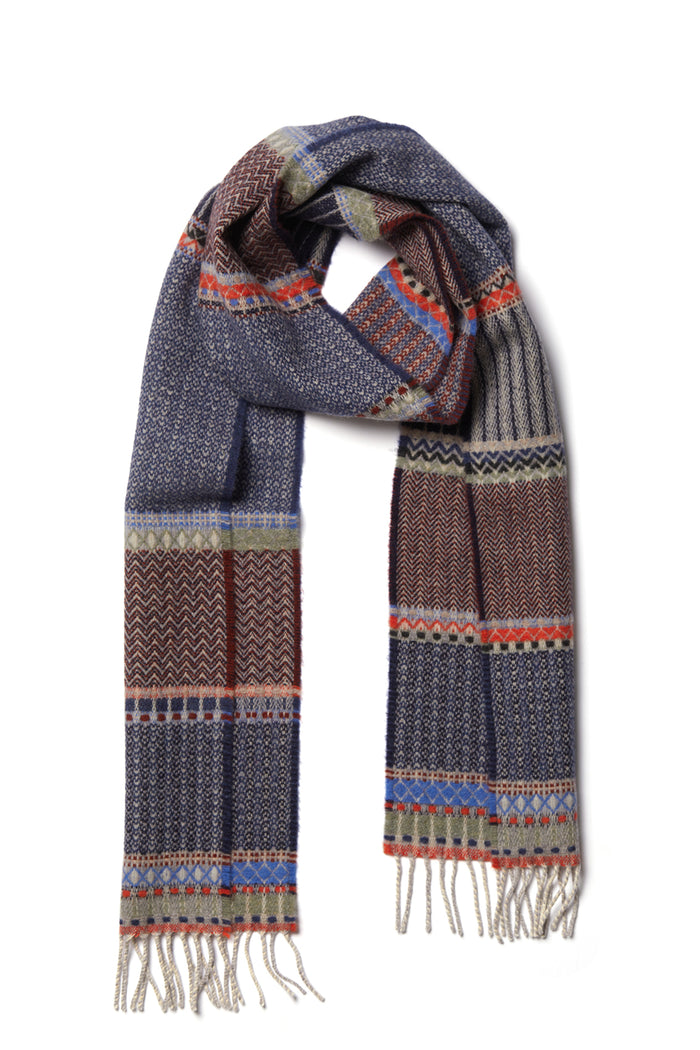 Cassia Blue 100% Merino Lambswool Scarf
