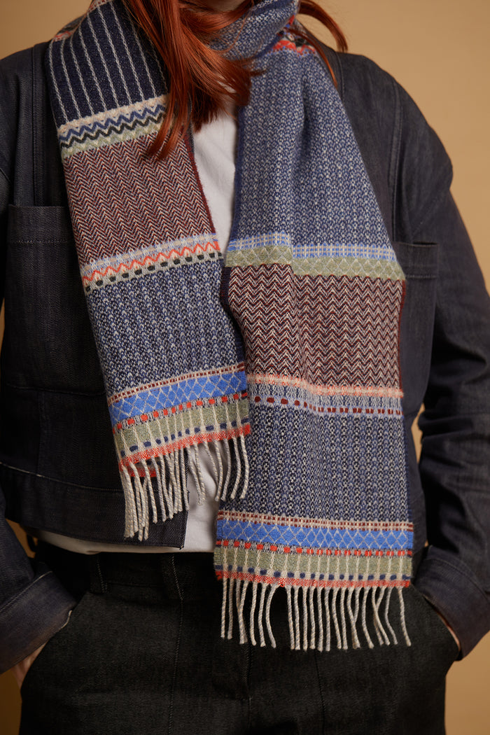 Cassia Blue 100% Merino Lambswool Scarf