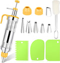 Dessert Decorating Syringe Set, Stainless Steel Frosting Piping Kit