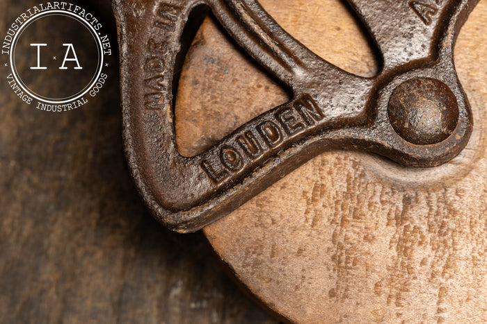 Early 20th Century Cast-Iron & Wood Barn Pulley by Louden