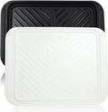 ECOIOU Extra Large Grilling Prep and Serve Trays, 17.3x13 inch BBQ Tray for Raw and Cooked Food, Melamine Serving Trays for Food, Set of 2, Black and White