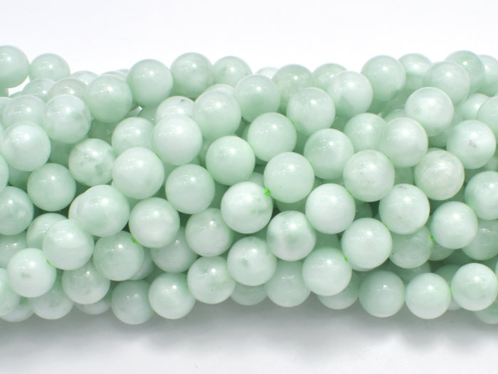 Green Angelite Beads, 8mm Round-BeadBasic