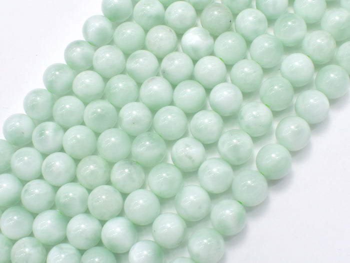 Green Angelite Beads, 8mm Round-BeadBasic
