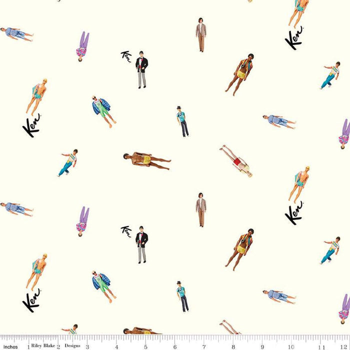 Barbie™ World Ken Dolls Cream Cotton Fabric