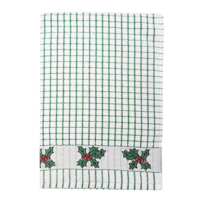 Holly Jacquard Patterned Cotton Terry Tea Towel