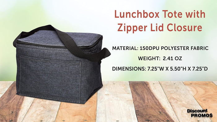 Insulated Cooler Lunch Bag Set of 10, Bulk Pack - Perfect for Work, Travel, Outdoor Events - Black