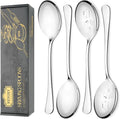 Keyoxy 10-Inch 4 Piece Serving Spoon Set - 2 Large, 2 Slotted,Gold