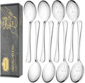 Keyoxy 10-Inch 8 Piece Serving Spoon Set - 4 Large, 4 Slotted