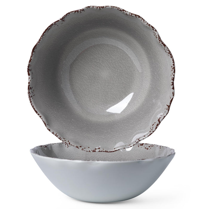 LEHAHA Extra larger Melamine serving bowl set, Coastal 13.75 Inch 130 Oz Large Fruit Bowl, Pasta Bowl, Set of 2, Serving Dishes for Entertaining, Vibrant Color Large Bowl for Party…