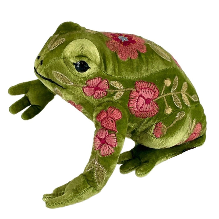 Megan Frog Hand Embroidered Silk Velvet Animal Decoration