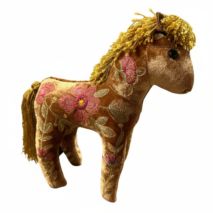 Megan Horse Hand Embroidered Silk Velvet Animal