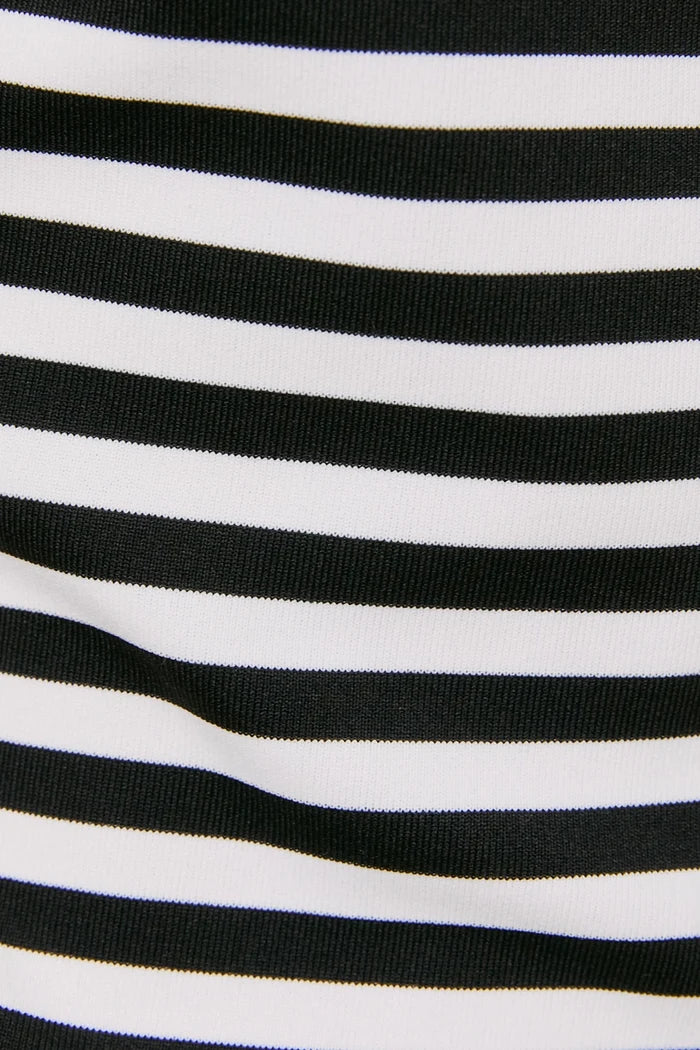 Mid Rise Skort in Black/White Stripe