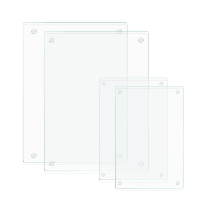 Mymonfif Tempered Glass Cutting Board for Kitchen, Clear Glass Board for Countertop, with Non-Slip Feet, Heat Resistant, Large Size 12x16" 2Pcs, Small Size 12x8" 2Pcs