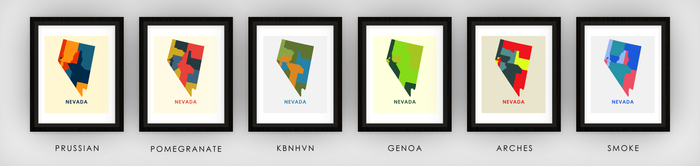 Nevada Map Print - Full Color Map Poster