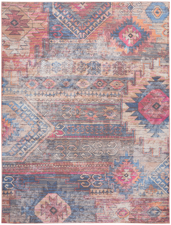 Nicole Curtis Machine Washable Series 1 SR106 Multicolor Area Rug  Multicolored