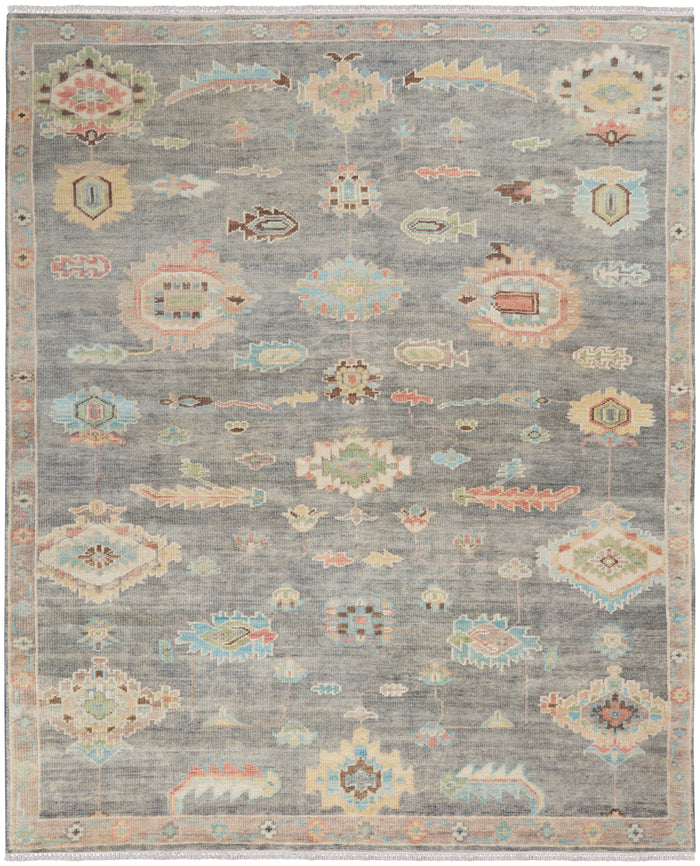Nourison Odessa ODS02 Dark Grey Multicolor Area Rug  Grey