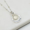 Opalite and Sterling Silver Pear Necklace