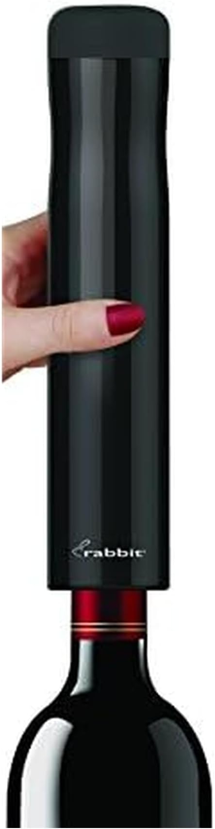 Rabbit Automatic Electric Corkscrew Wine Bottle Opener (Shiny Black)