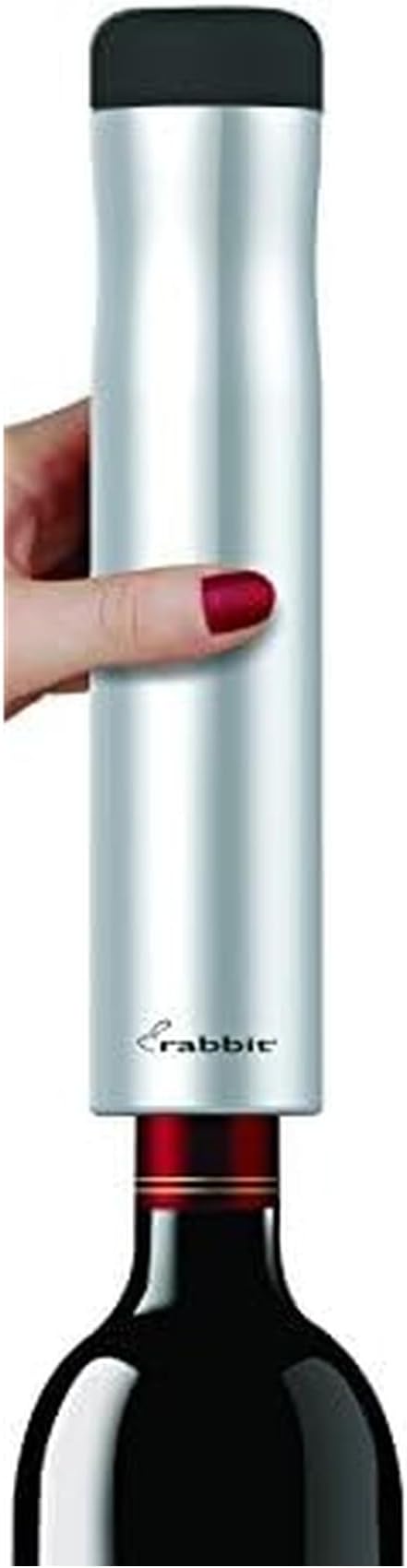 Rabbit Automatic Electric Corkscrew Wine Bottle Opener (Shiny Black)