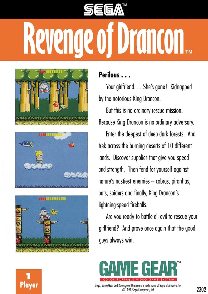 Revenge of Drancon GameGear - Video Game - Used - CaveGamers - Image 2
