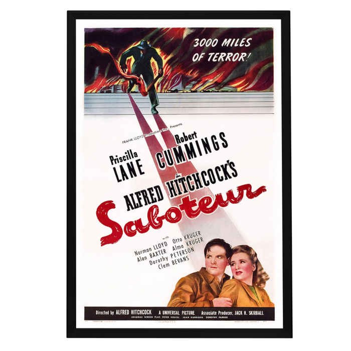 "Saboteur" (1942) Framed Movie Poster