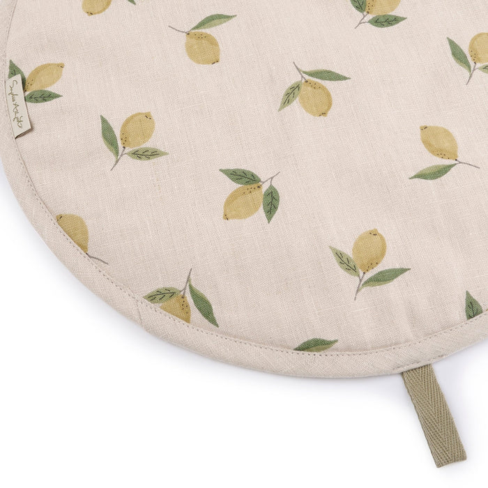Sophie Allport Lemons Linen Circular Hob Cover